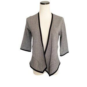 Alfani Women's 3/4 Sleeve Open Cardigan Top Black-Gray Size PS